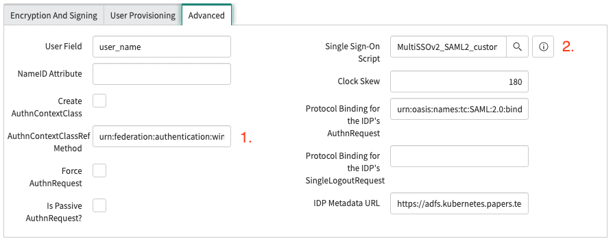 Sample SAML and ADFS Configuration