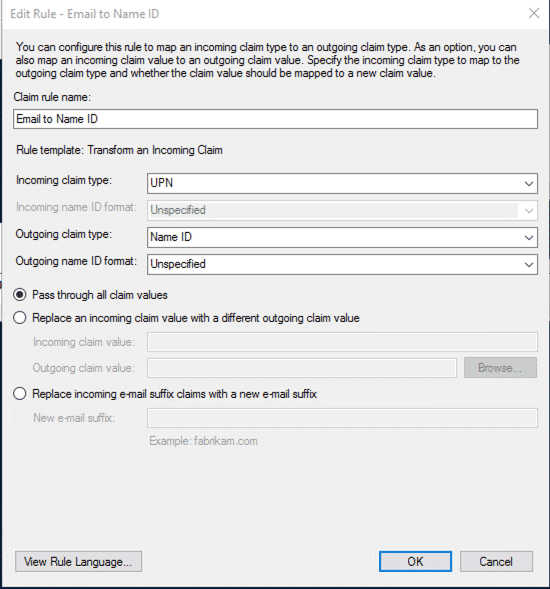 User-Principal-Name to Name ID Mapping